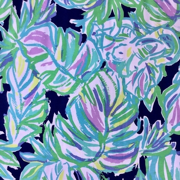 NWT Lilly Pulitzer Shia Skirt Resort Navy Uptown Trunk Palm Print Midi XS - Picture 6 of 10